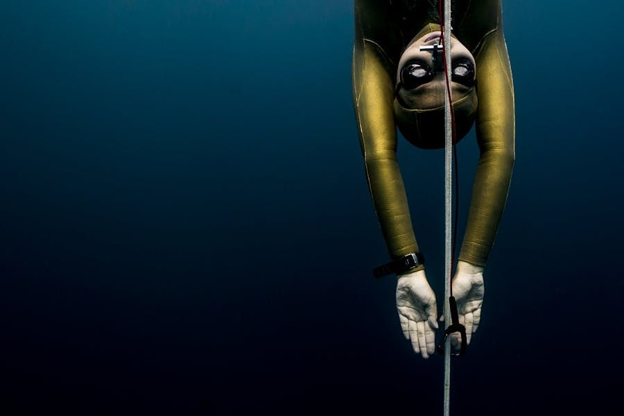 Woman freediver underwater